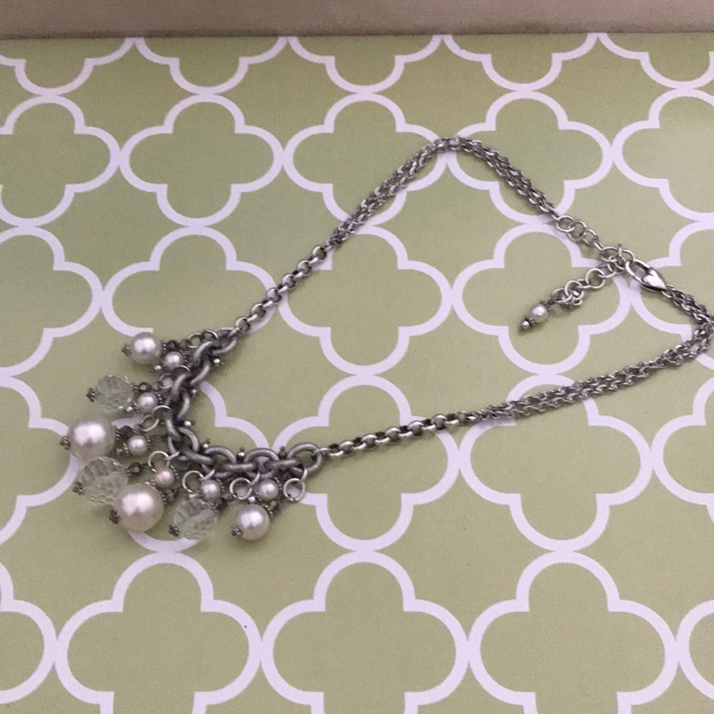 Brighton pearl and clear beaded necklace
